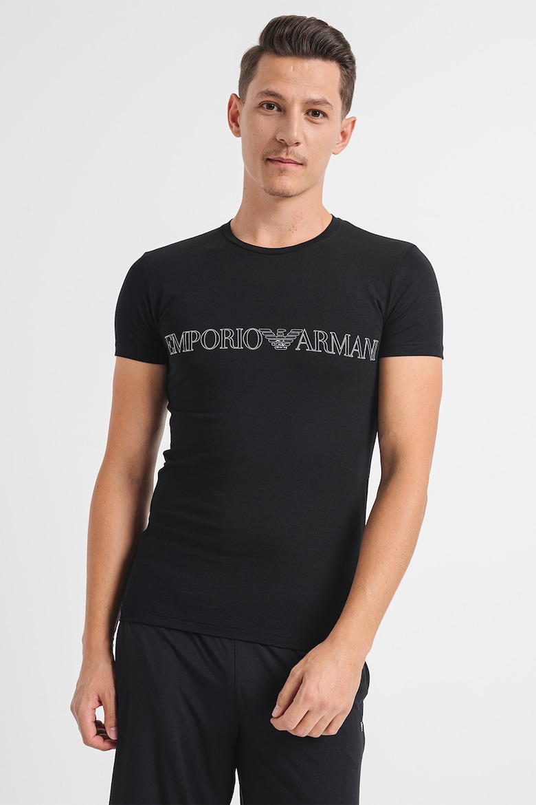 Домашняя футболка с логотипом Emporio Armani Underwear, черный