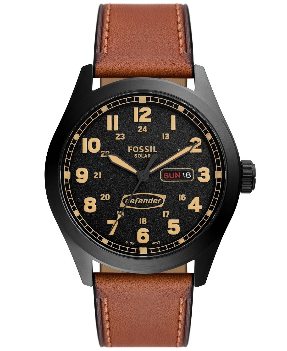 

Мужские часы Defender с коричневым кожаным ремешком, 46 мм Fossil