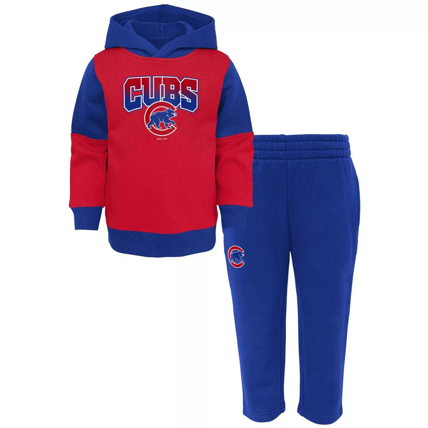 

Комплект из флисового пуловера с капюшоном и брюк Infant Red/Royal Chicago Cubs Outerstuff