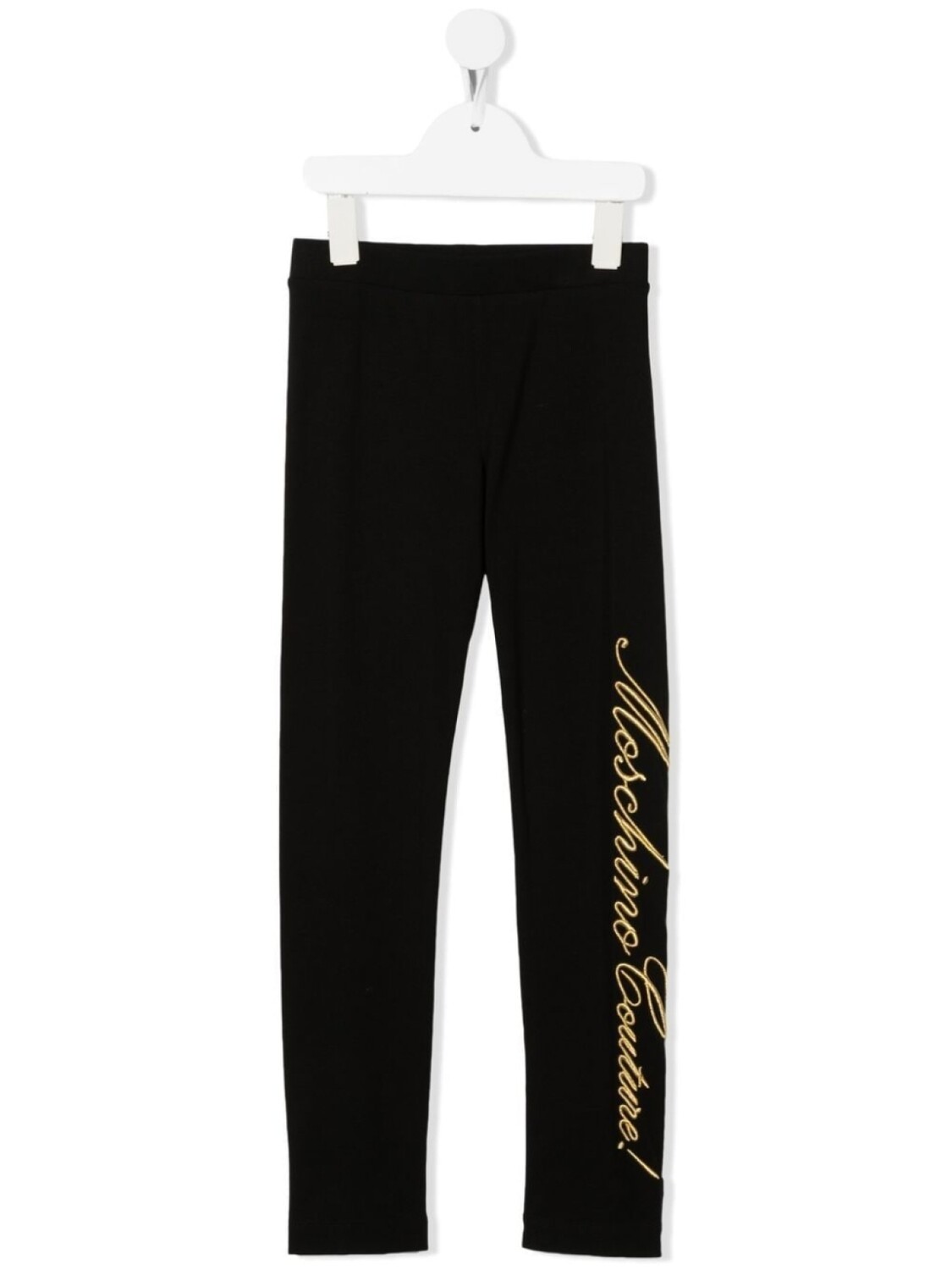 

Moschino Kids легинсы с вышитым логотипом, черный