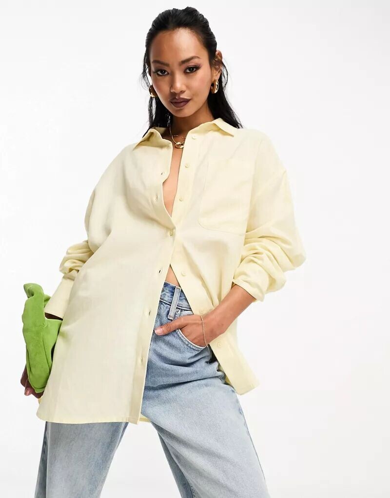 

Бежевая льняная рубашка ASOS