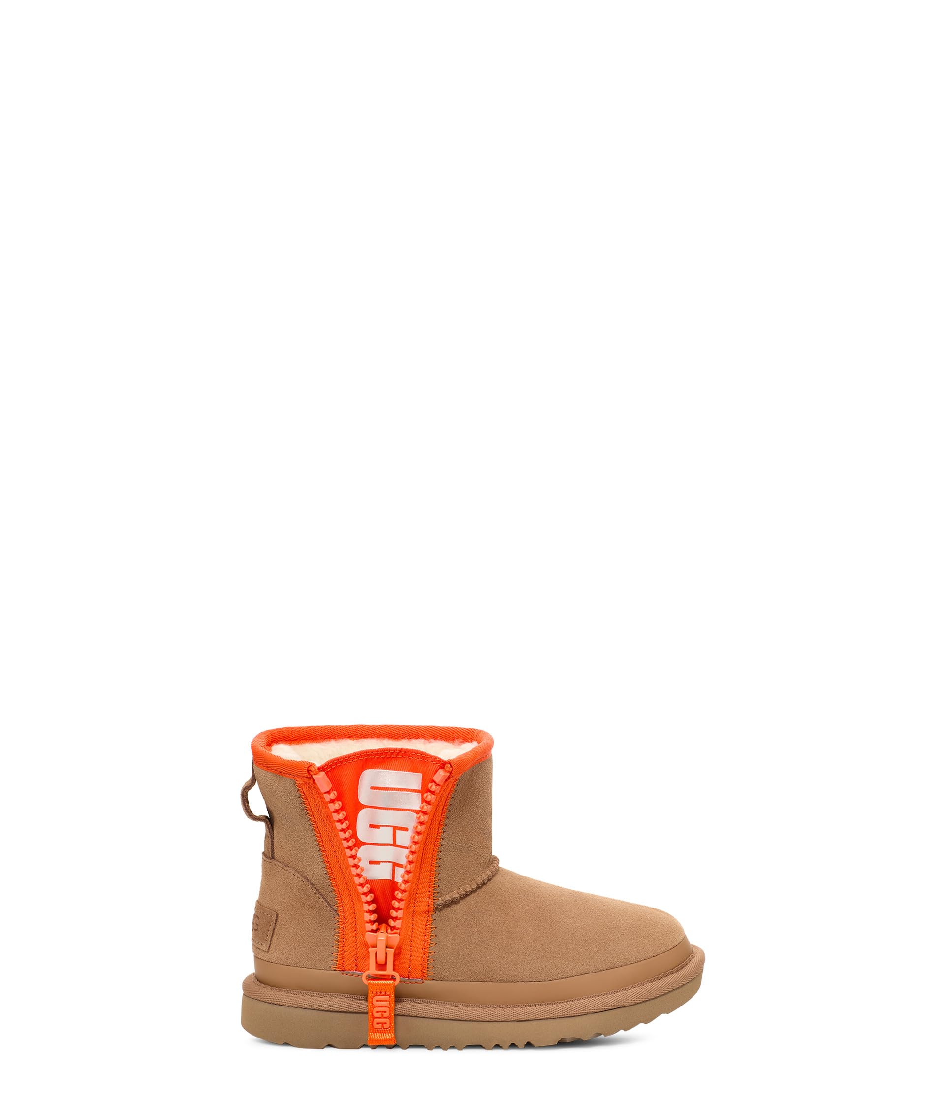 

Угги UGG Kids Classic Mini Zipper Tape Logo (Little Kid/Big Kid), коричневый