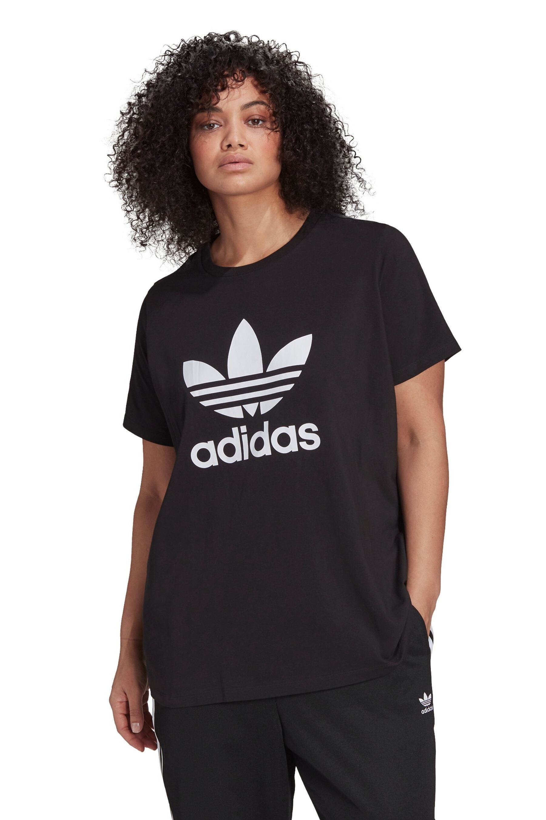 

Футболка adidas Originals из коллекции Curve с логотипом в виде трилистника adidas originals, черный