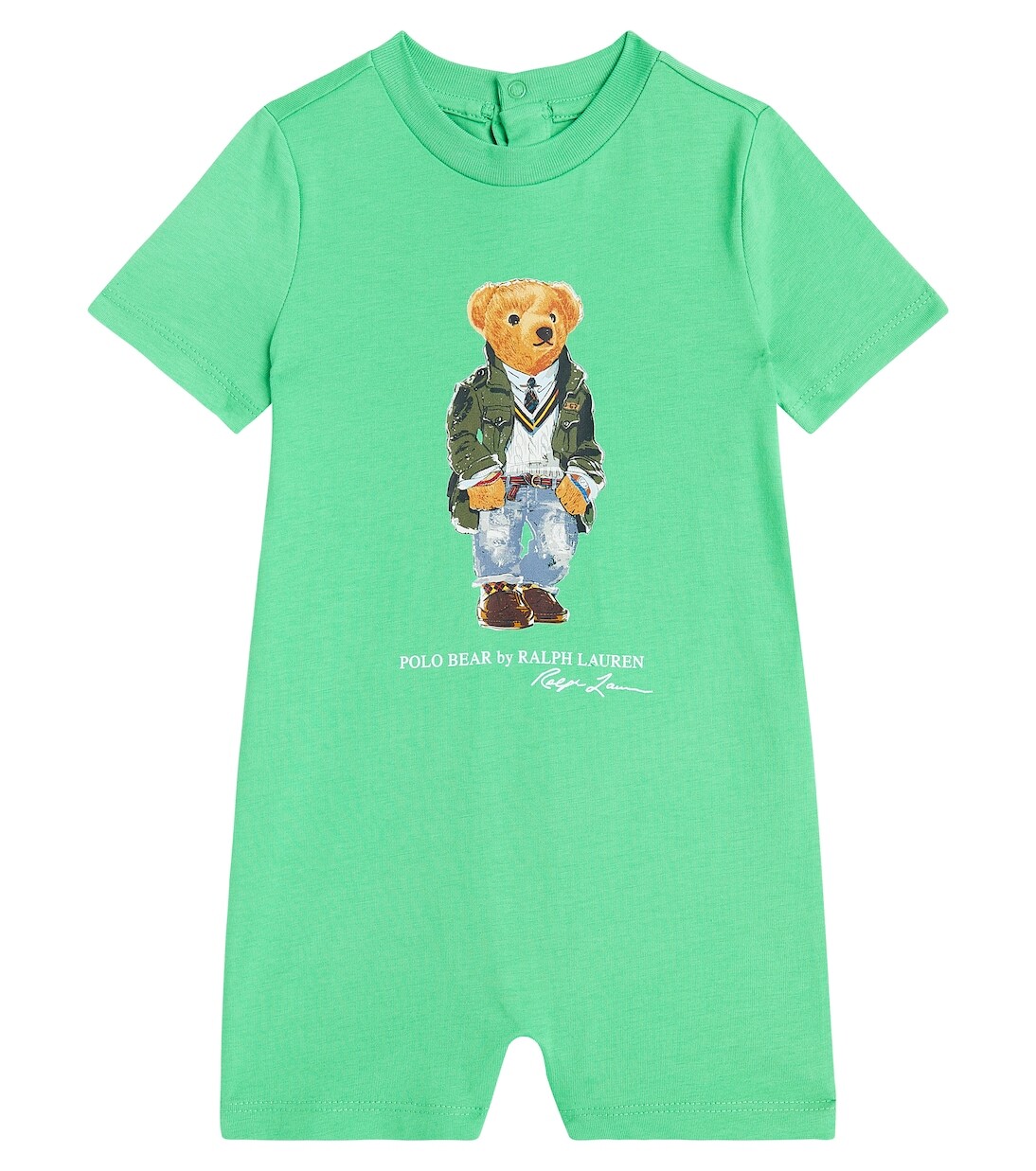 

Комбинезон из хлопкового джерси Baby Polo Bear Polo Ralph Lauren, зеленый