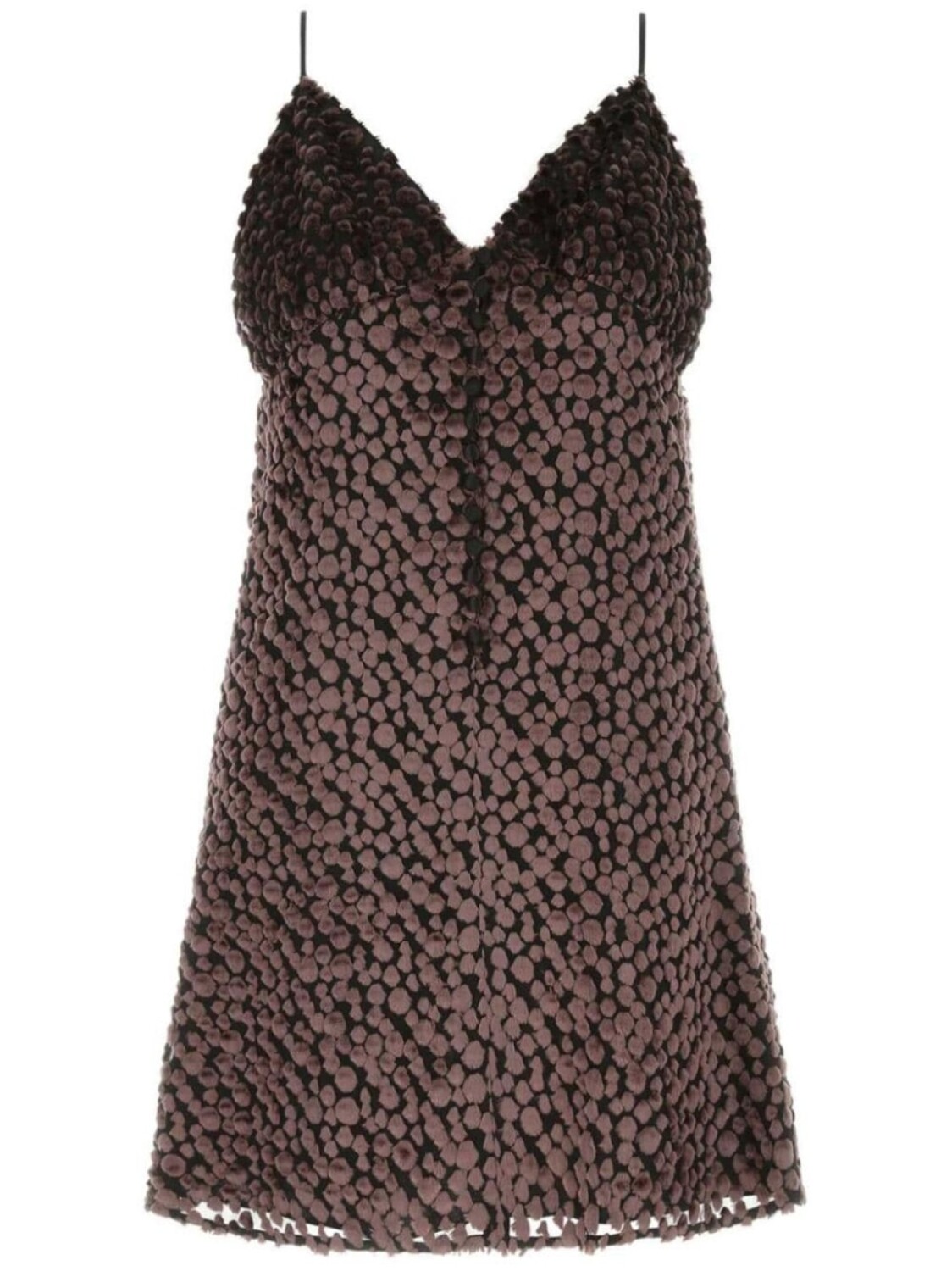 

Saint Laurent бархатное мини-платье, коричневый