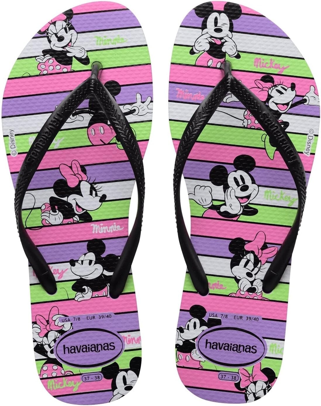 шлепанцы top disney flip flop sandal havaianas цвет ruby red black Шлепанцы Slim Disney Flip Flop Sandal Havaianas, цвет Purple Prism