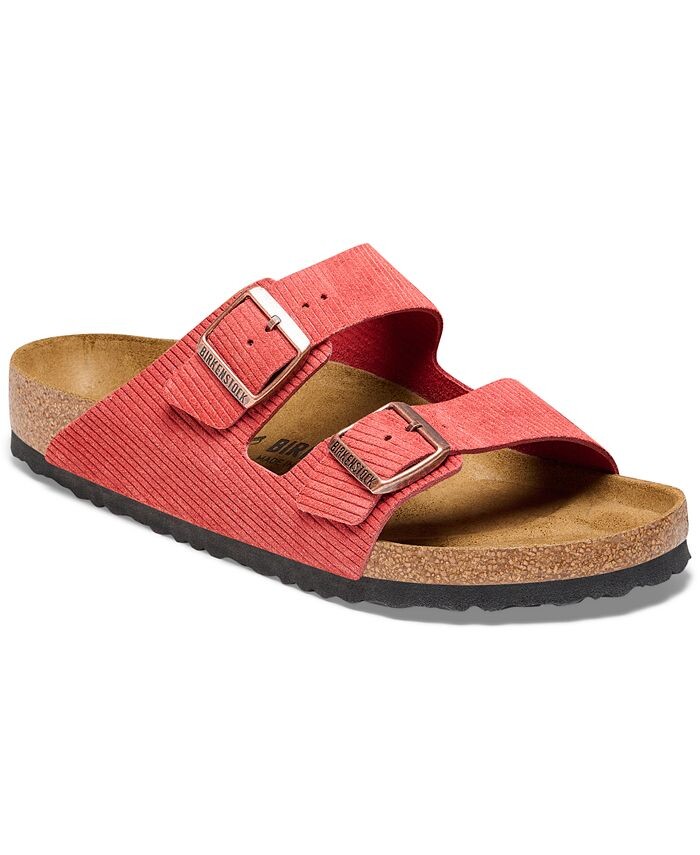 

Женские вельветовые замшевые сандалии с тиснением Arizona от Finish Line Birkenstock, красный