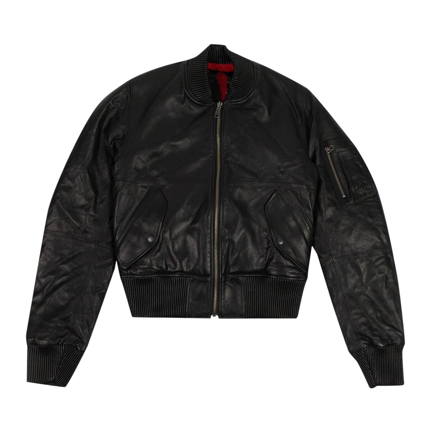 

Кожаный бомбер Vlone Черный/Красный