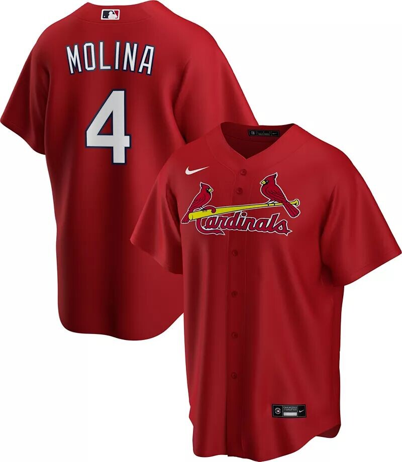 

Мужская реплика Nike St. Louis Cardinals Yadier Molina #4 Red Cool Base Jersey