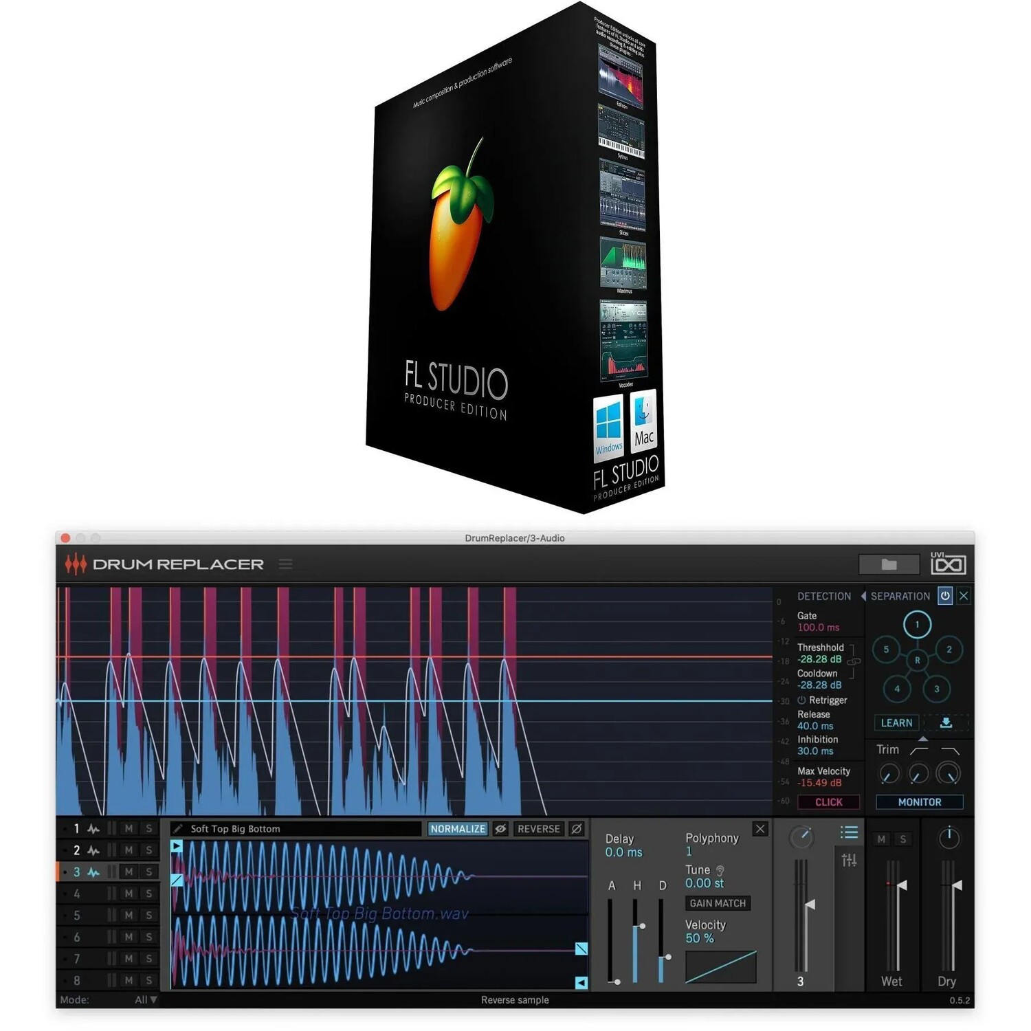 

Комплект Image Line FL Studio Producer Edition и сменного барабана UVI