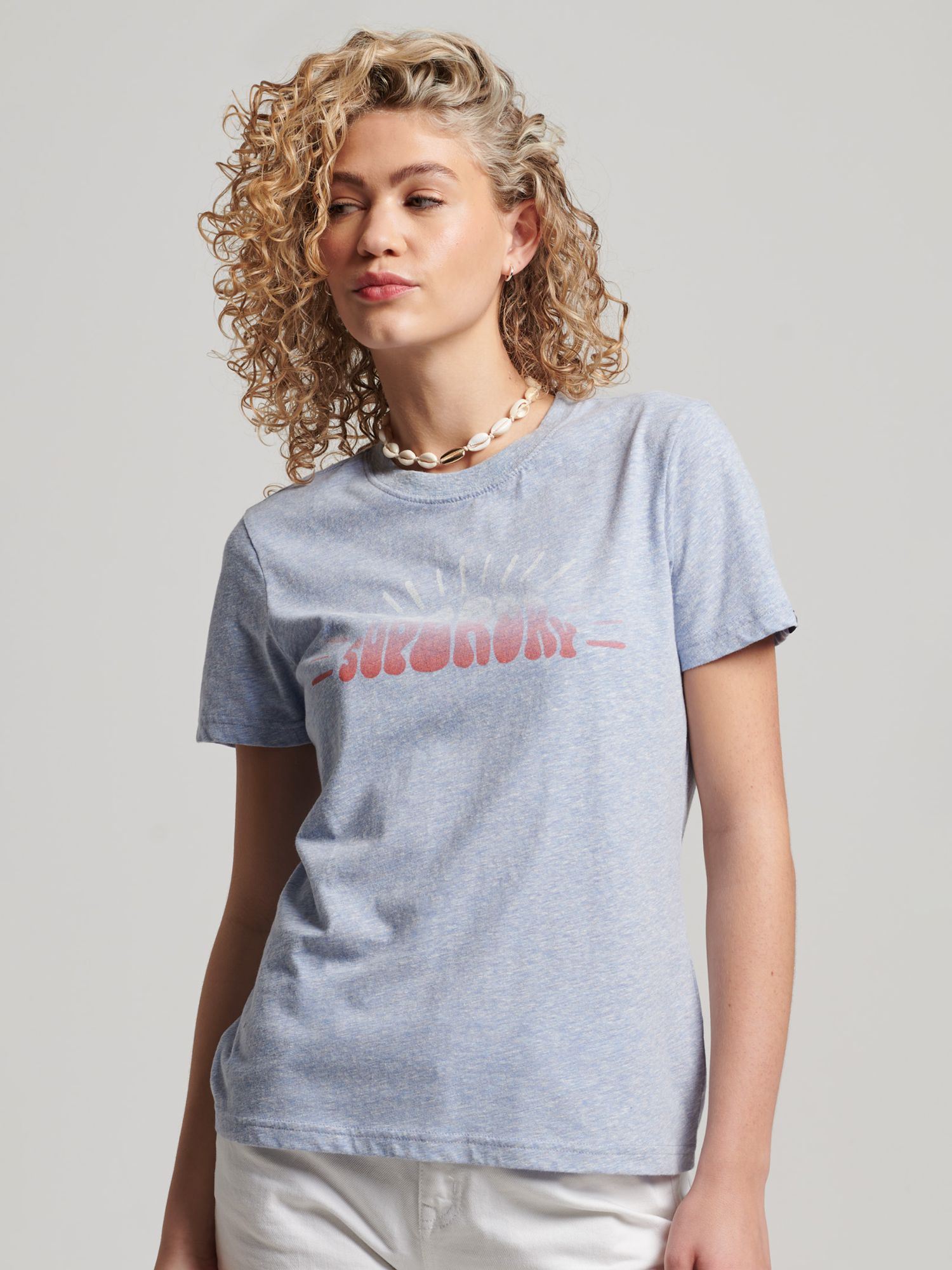 

Футболка Superdry Vintage Nostalgia, синяя снежная, Синий