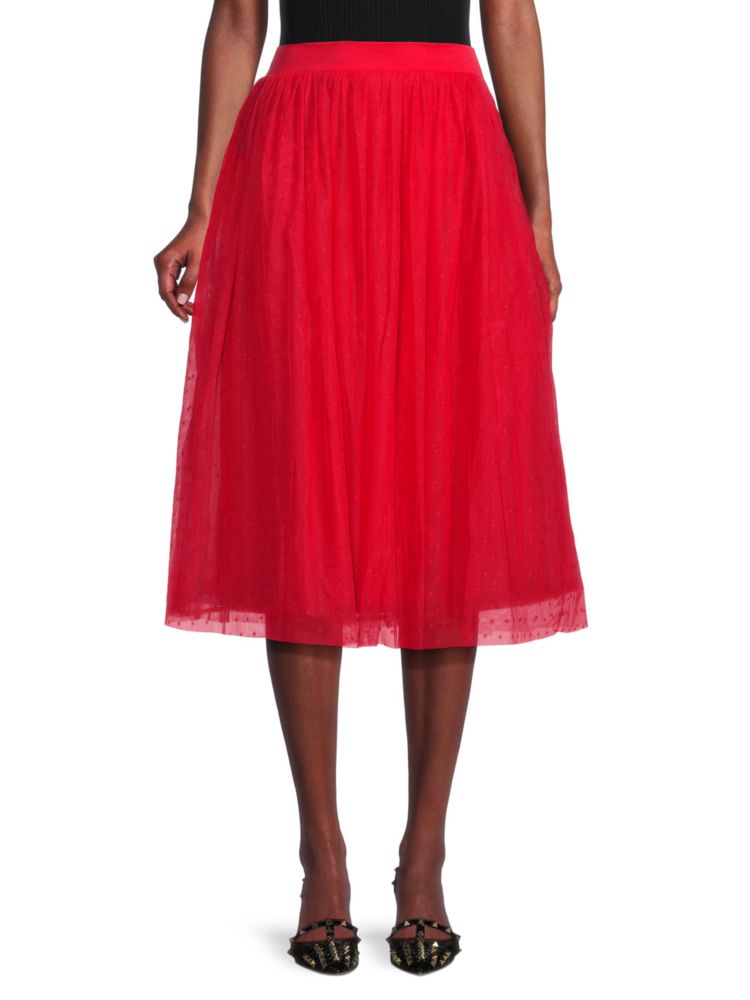 Швейцарская юбка в горошек Gibsonlook, красный