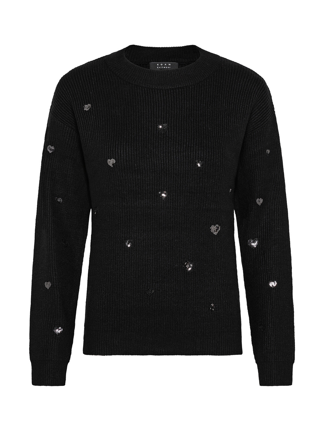 

Свитер с сердечками из пайеток Koan Collection, черный
