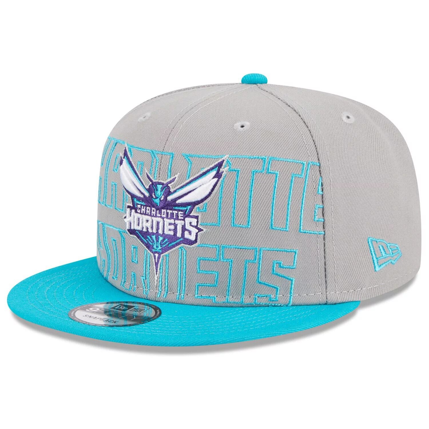 

Мужская двухцветная бейсболка New Era Grey/Tear Charlotte Hornets 2023 NBA Draft 9FIFTY Snapback