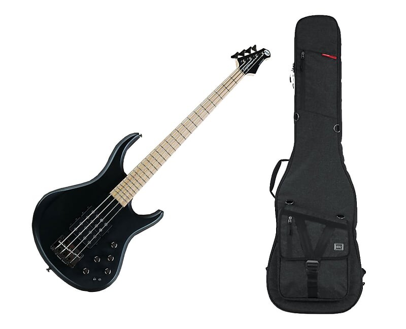 Басс гитара MTD Kingston Super 4 - Matte Black w/ Maple FB + Gator Gig Bag басс гитара 2023 mtd kingston series lynn keller lk4 lake placid blue brand new bundle w mtd gig bag