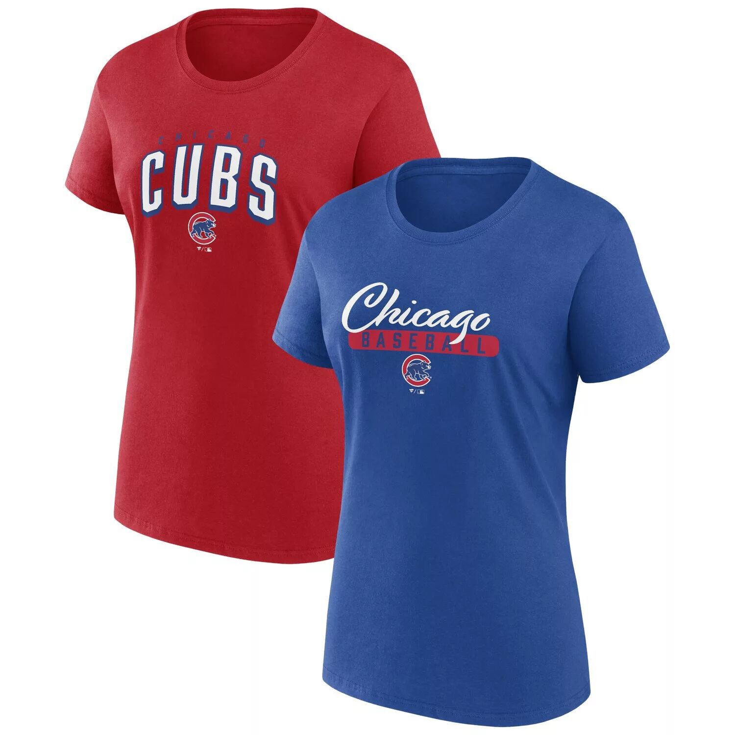 

Женский комбинированный комплект футболок с логотипом Fanatics Royal/Red Chicago Cubs Fan Fanatics Fanatics