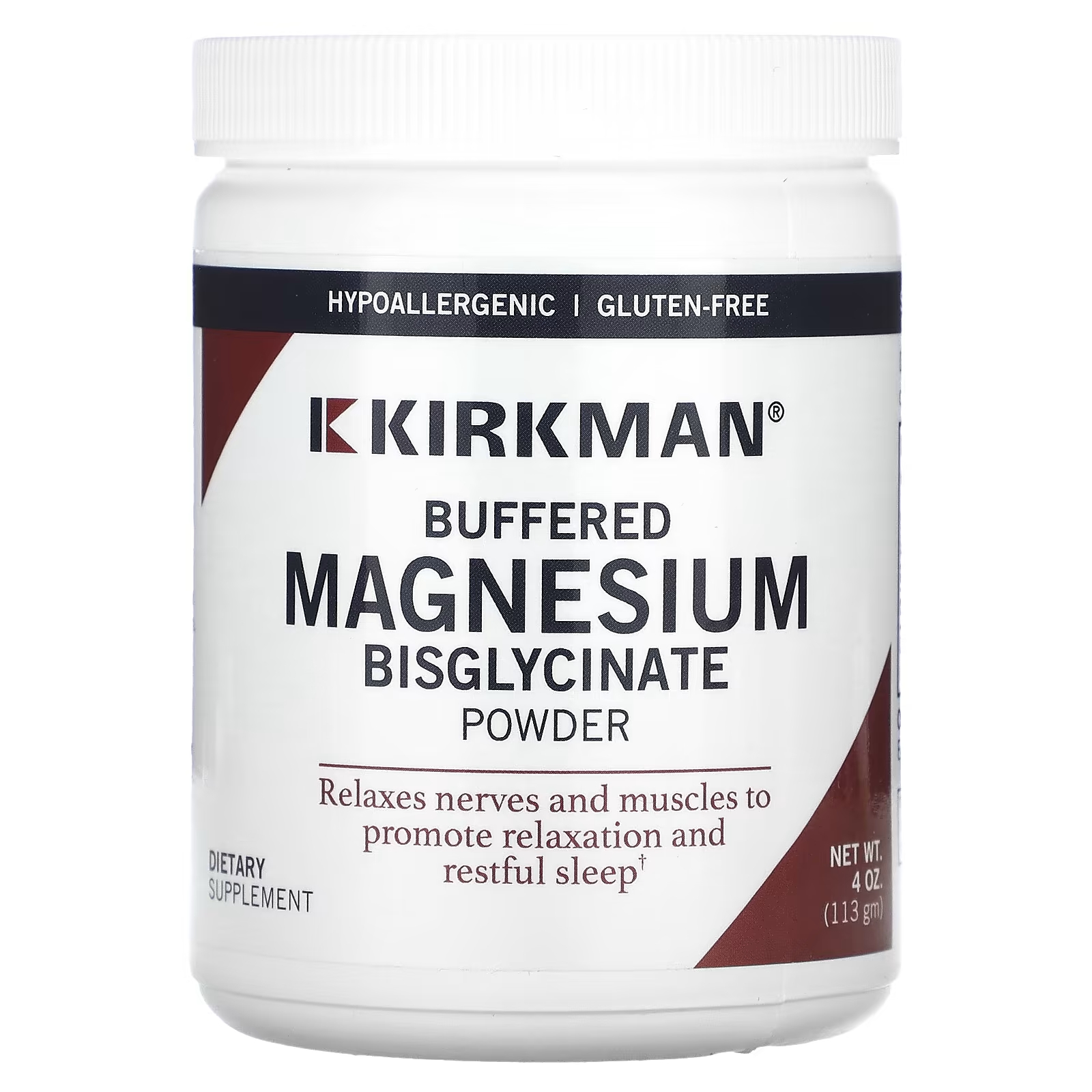 Порошок бисглицината магния Kirkman Labs с буферизацией, 113 г буферизованный порошок kirkman labs витамина с маракуйя 198 5 г