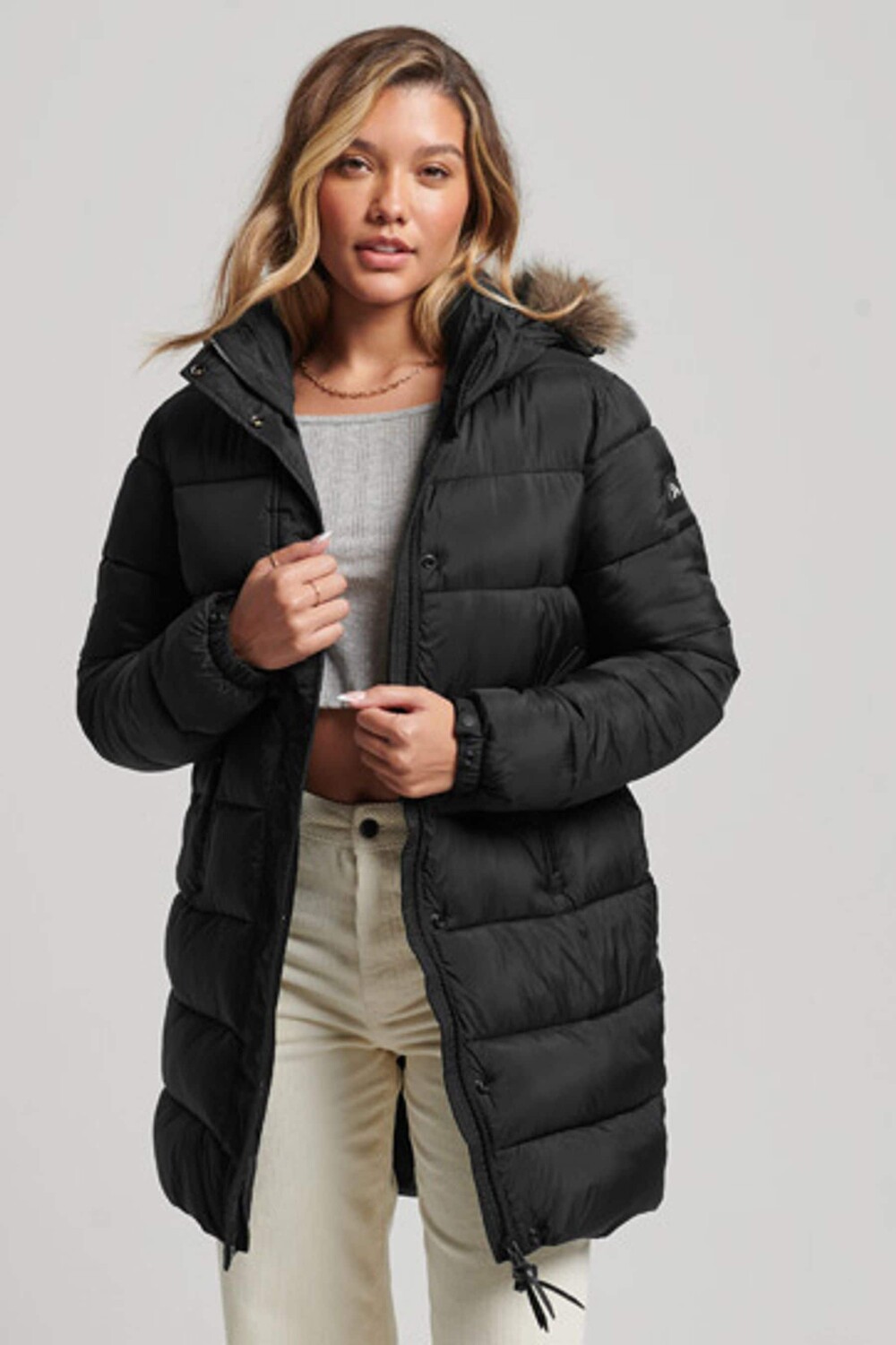 

Утепленное пальто Vintage Super Fuji Superdry, черный