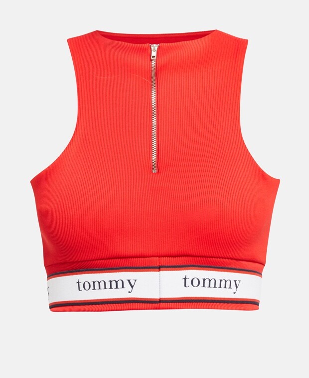 

Укороченный топ Tommy Hilfiger, розовый