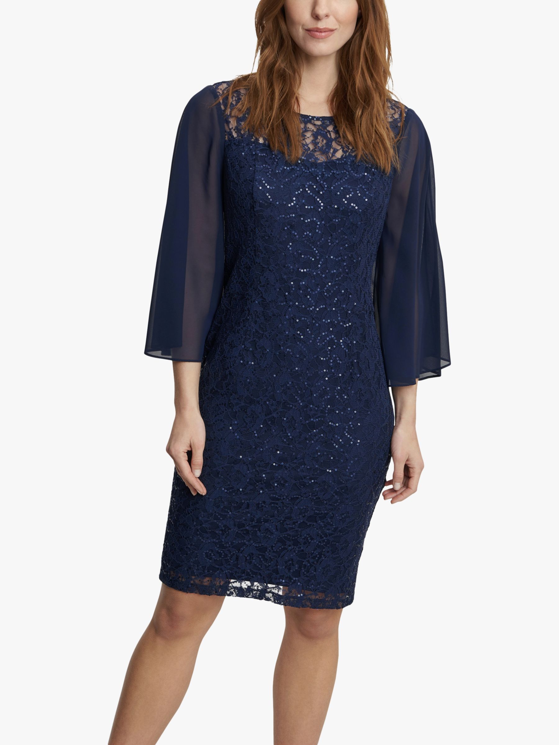 Джина Баккони Розетта Кружевное платье прямого кроя, темно-синее