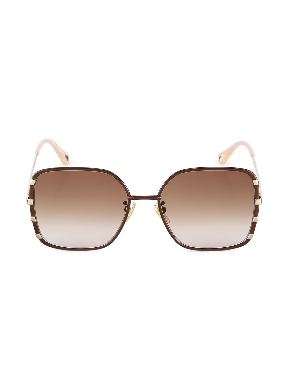 Квадратные металлические солнцезащитные очки Celeste 59 мм Chloé, коричневый