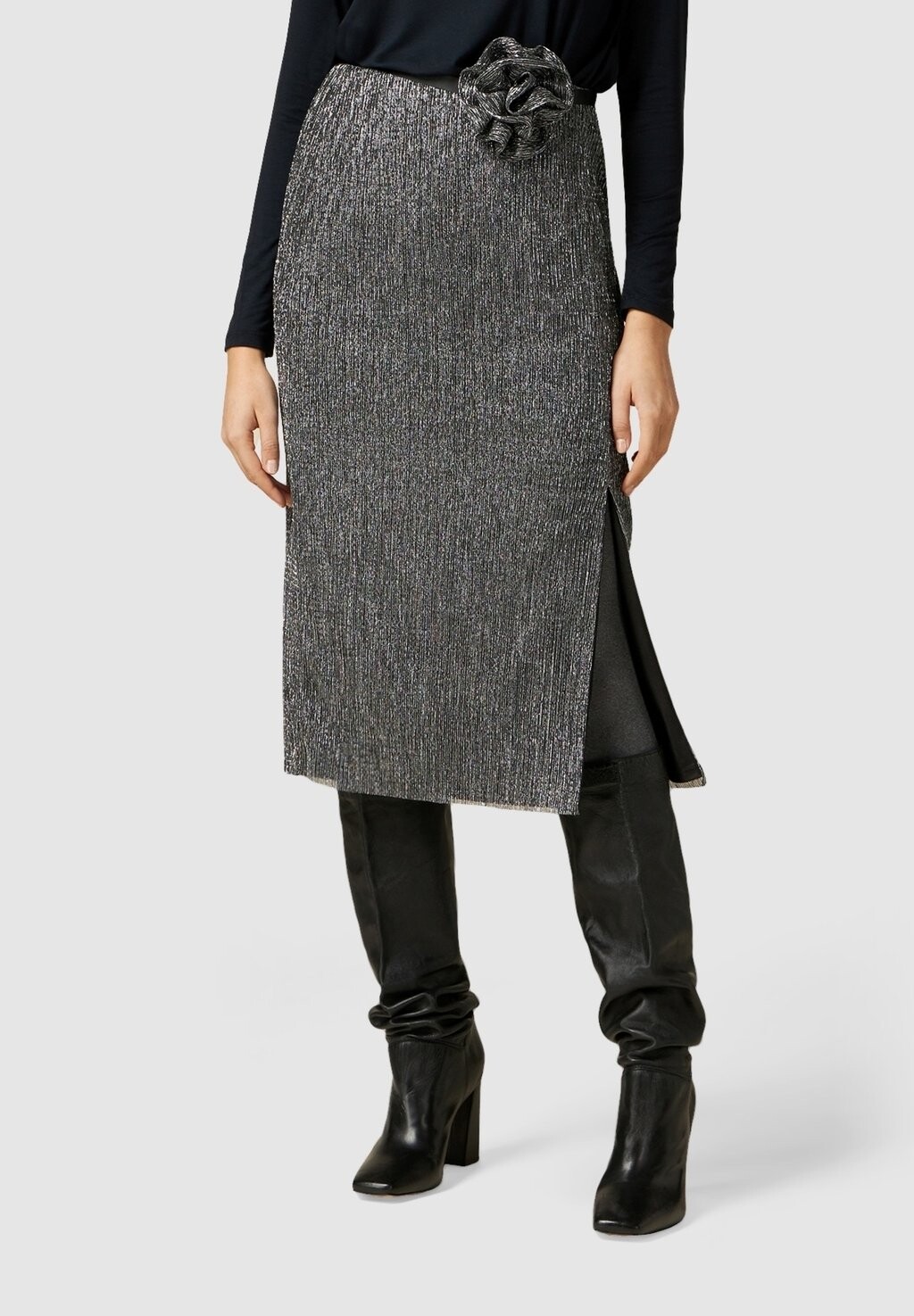 

Юбка-карандаш Lurex Con A Fiore Oltre, цвет grigio