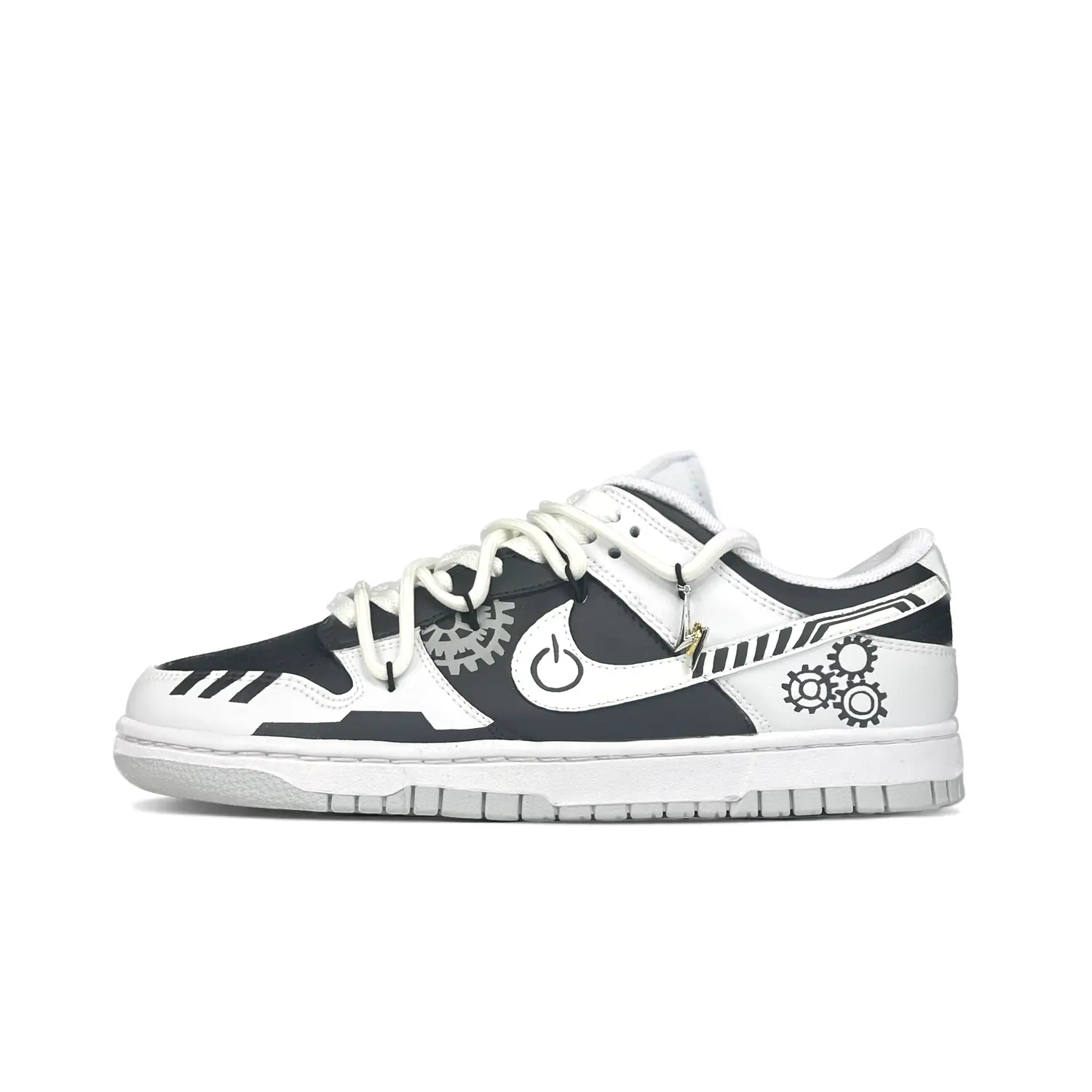 

Кроссовки Nike Dunk Skateboarding Shoes Women's Low-top Grey/white, темно-серый
