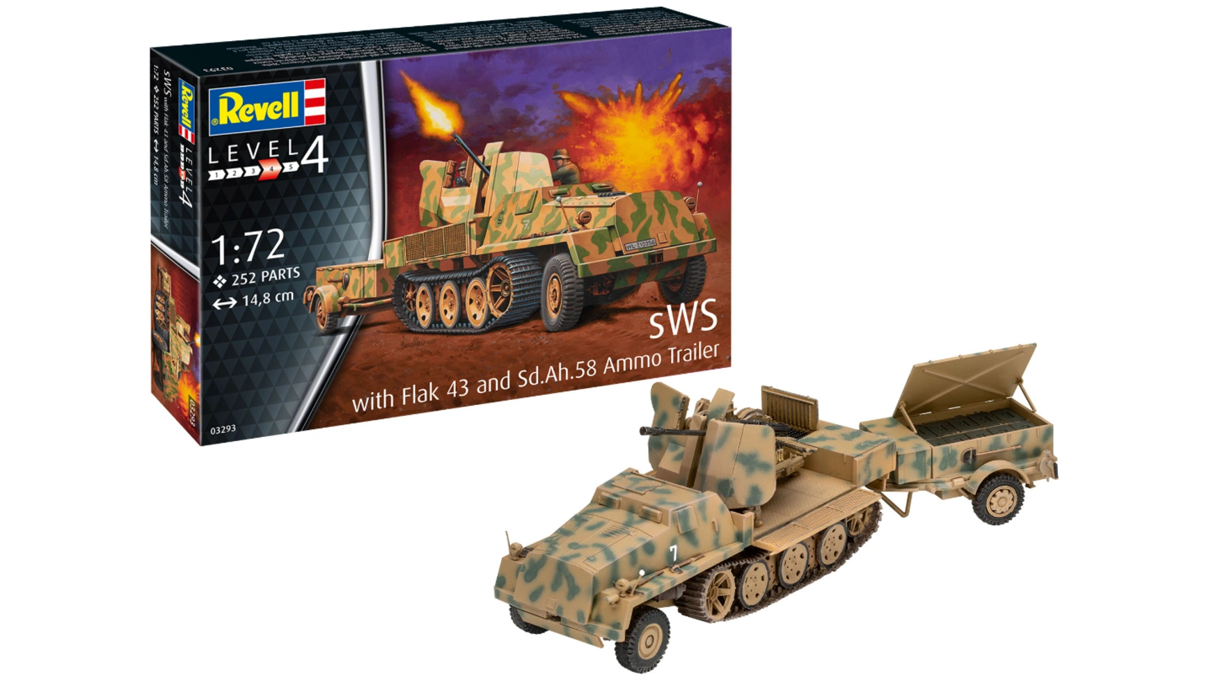 Revell SWS с зенитной структурой Sfl с 3,7-см Flak 43 03286 revell германская сзу flakpanzer iii ostwind 3 7 cm flak 43 1 72