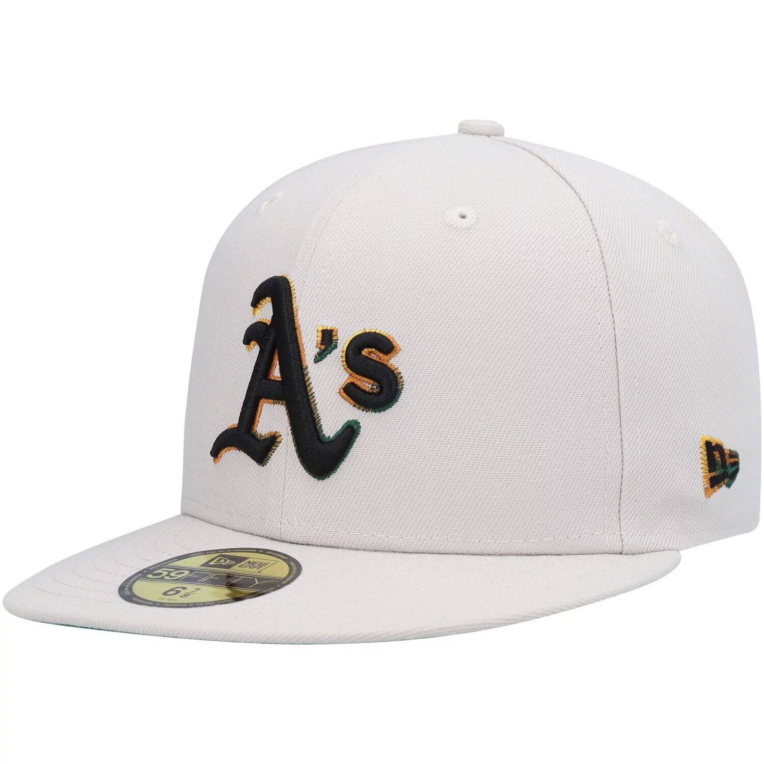 

Мужская облегающая шляпа New Era цвета хаки Oakland Athletics Stone Dim 59FIFTY