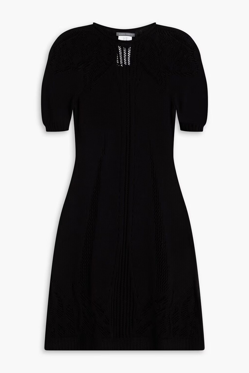 

Хлопковое мини-платье крючком Alberta Ferretti, черный