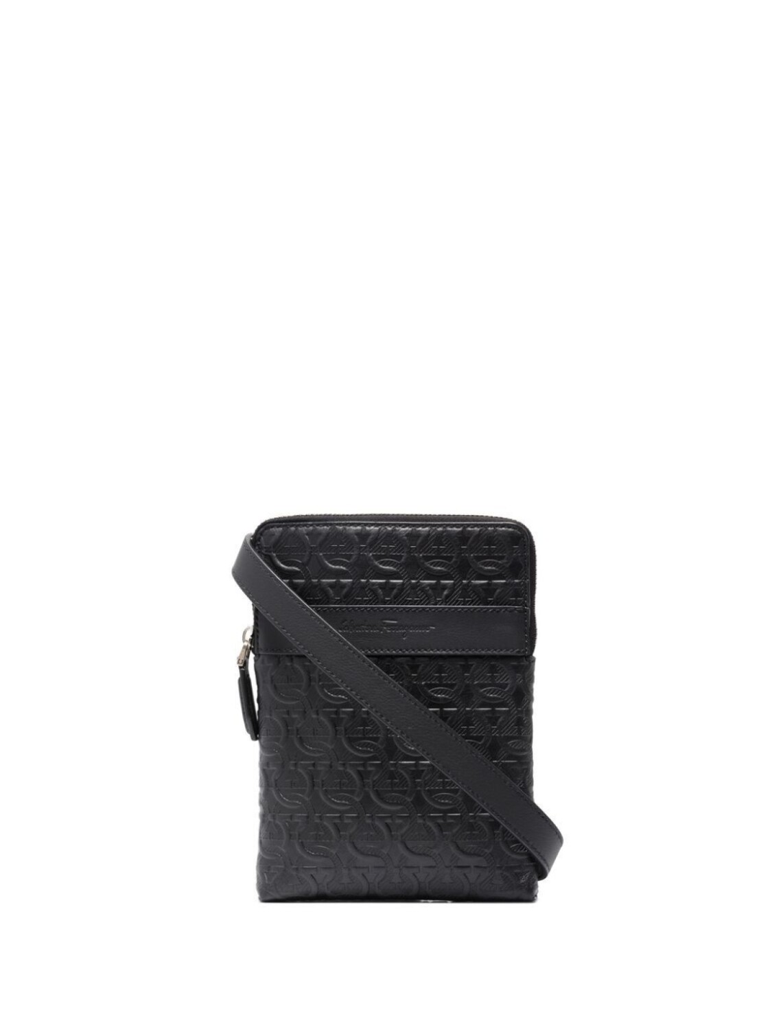 

Ferragamo сумка-мессенджер с тиснением Gancini, черный