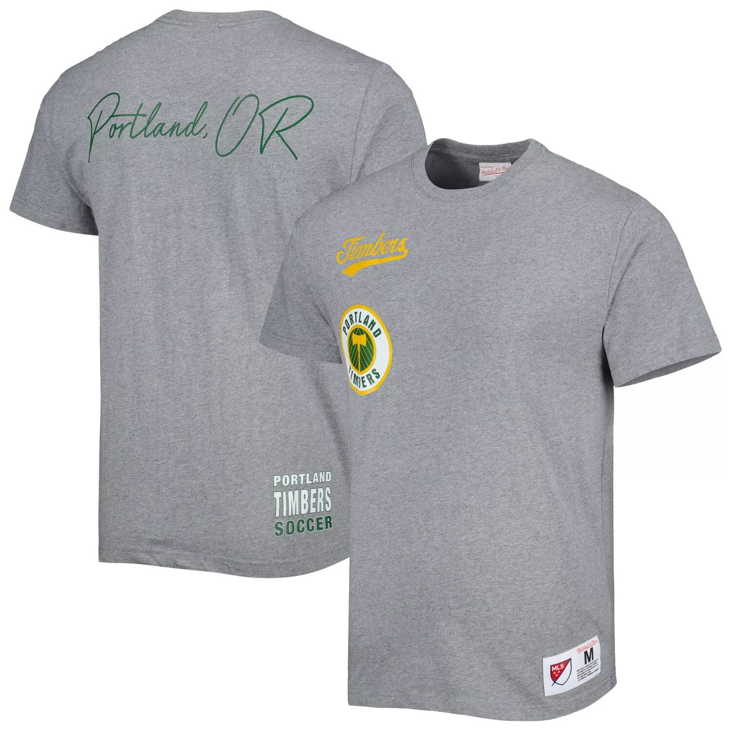 Мужская серая футболка Mitchell & Ness Portland Timbers City
