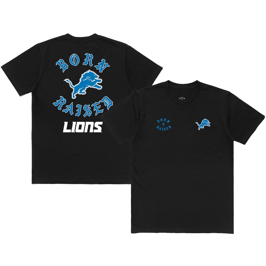 

Футболка с коротким рукавом Born x Raised Detroit Lions, черный