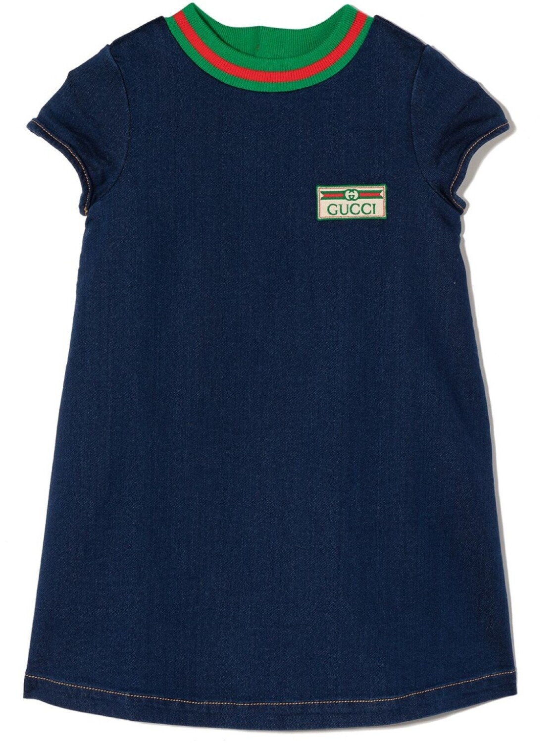 

Gucci Kids джинсовое платье с отделкой Web, синий