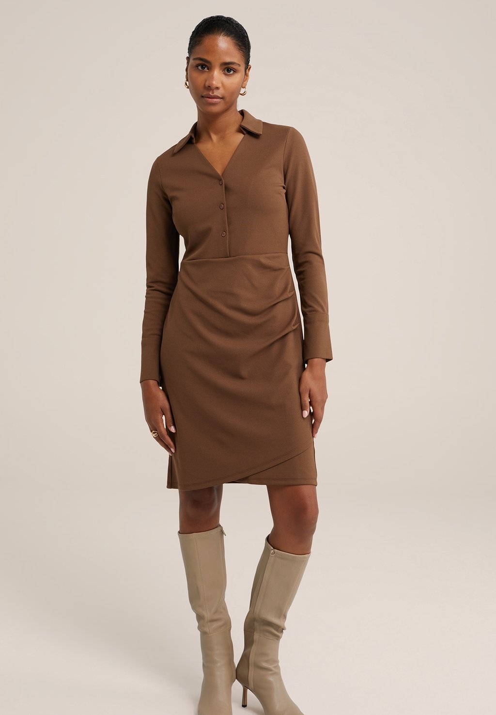 Платье-блузка WE Fashion, цвет brown