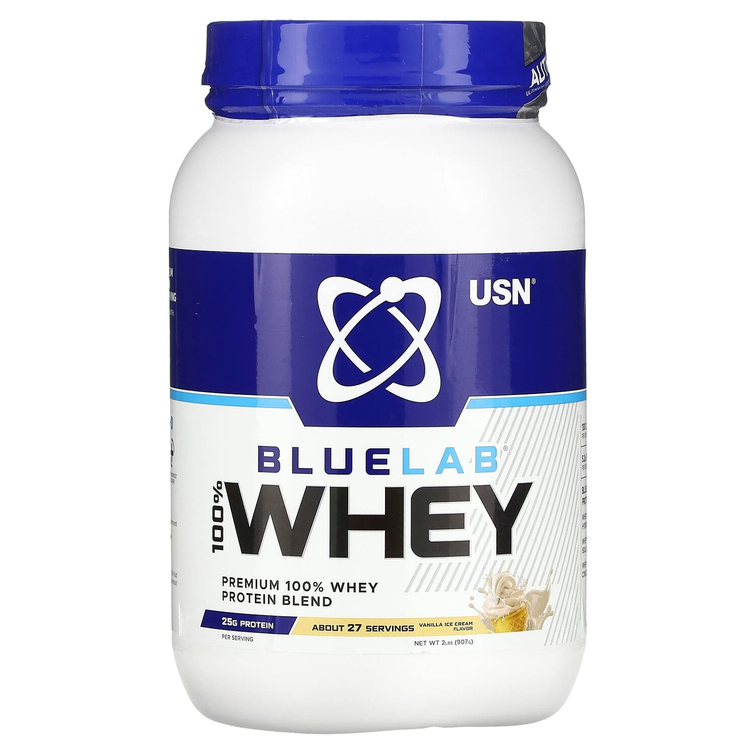 

BLUELAB, 100% сыворотка, ванильное мороженое, 907 г (2 фунта), USN