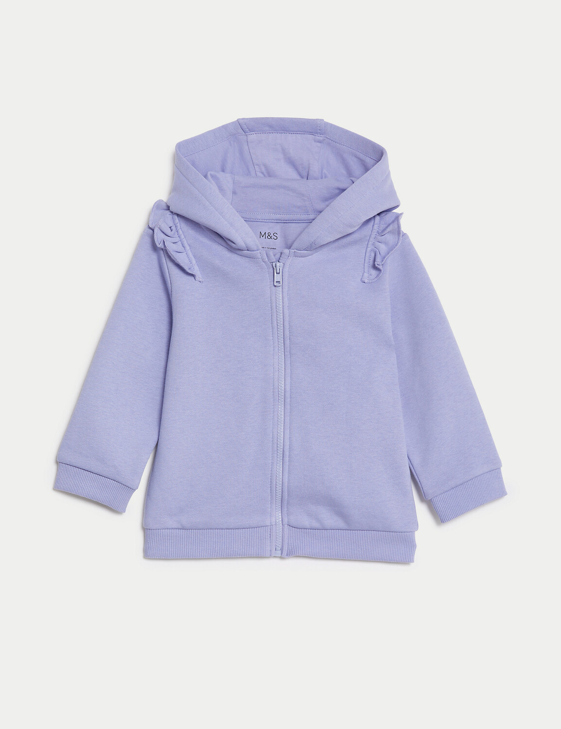 

Толстовка с капюшоном из хлопка (0–3 года) Marks & Spencer, сирень