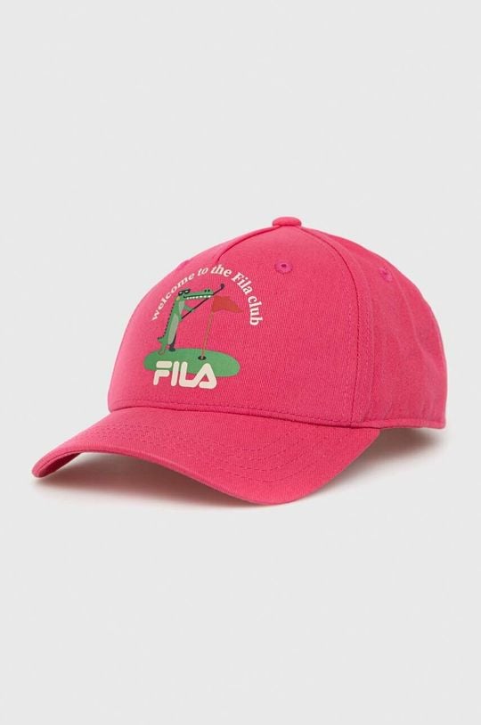 Детская хлопковая шапка с козырьком Fila, розовый