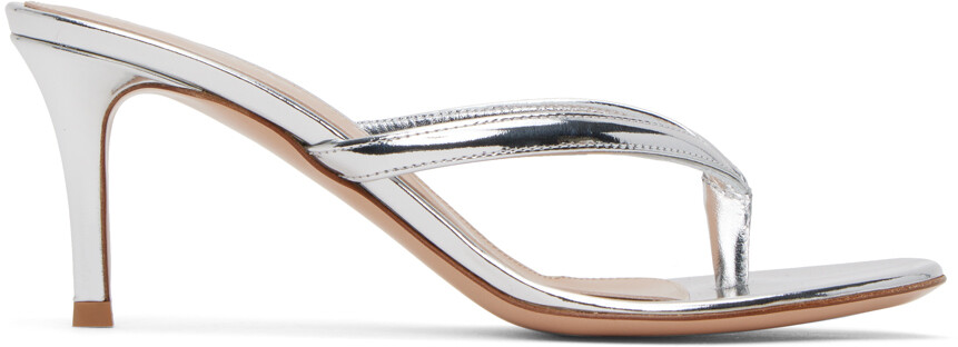 

Серебряные босоножки на каблуке Calypso Gianvito Rossi