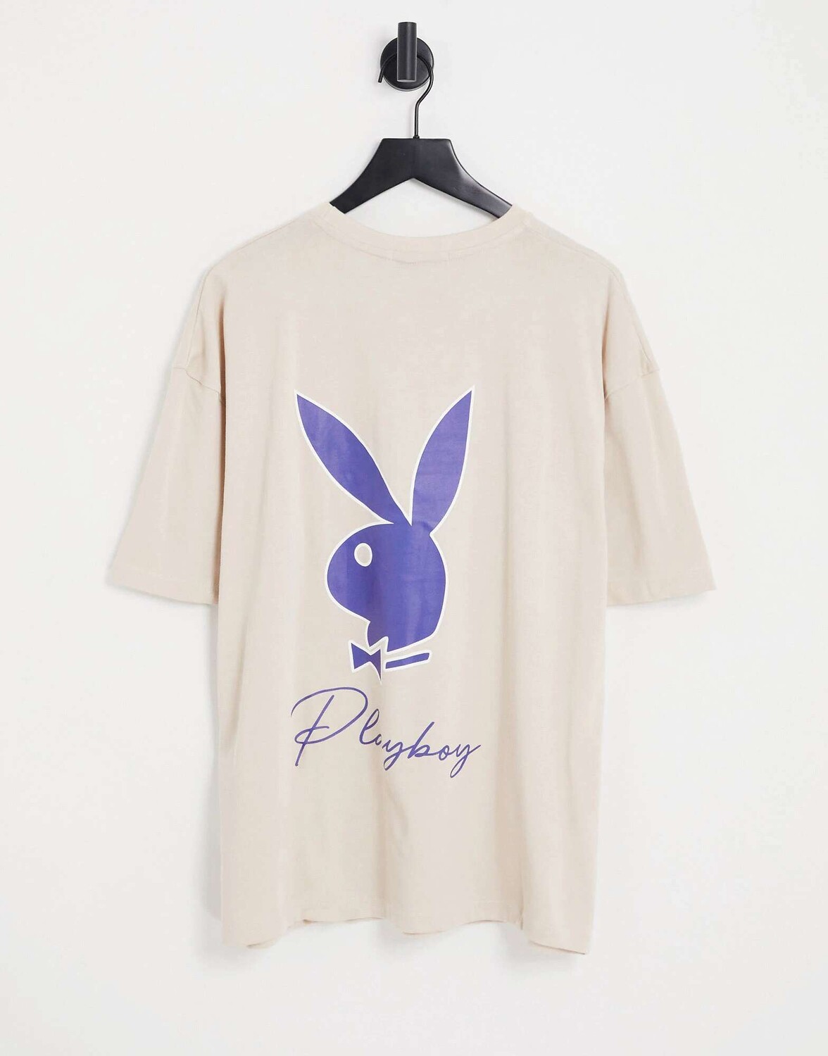 

Кремовая футболка Mennace x Playboy с логотипом на груди и спине, Бежевый