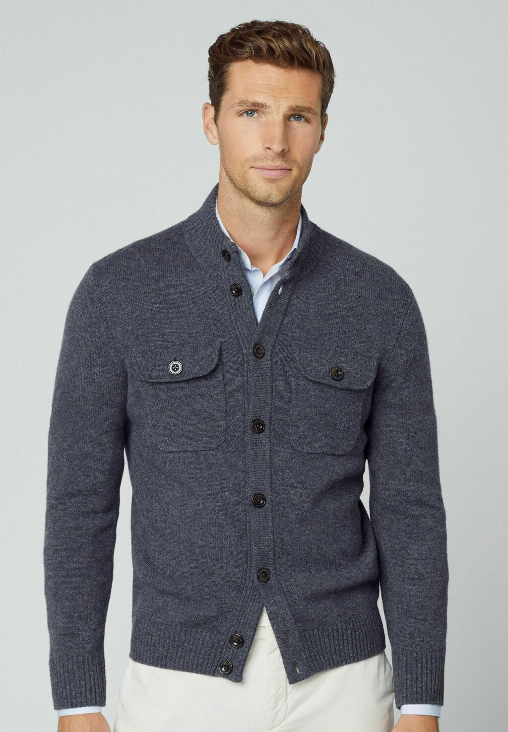 

Кардиган Chest Pocket Fb Hackett London, цвет charcoal grey