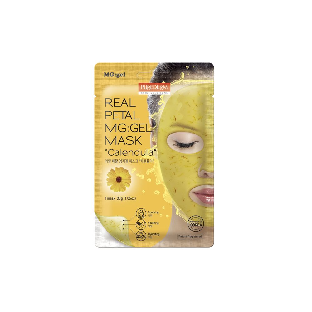 Маска для лица Real petal mg gel mask calendula Purederm, 10 г
