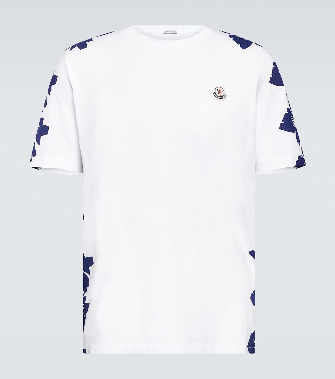 

Хлопковая футболка с цветочным принтом Moncler, белый