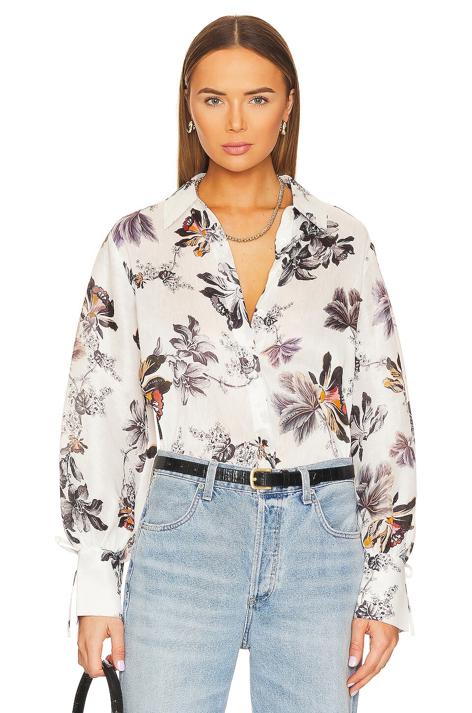 

Блузка ALLSAINTS Leyla Lilly, цвет Stone White