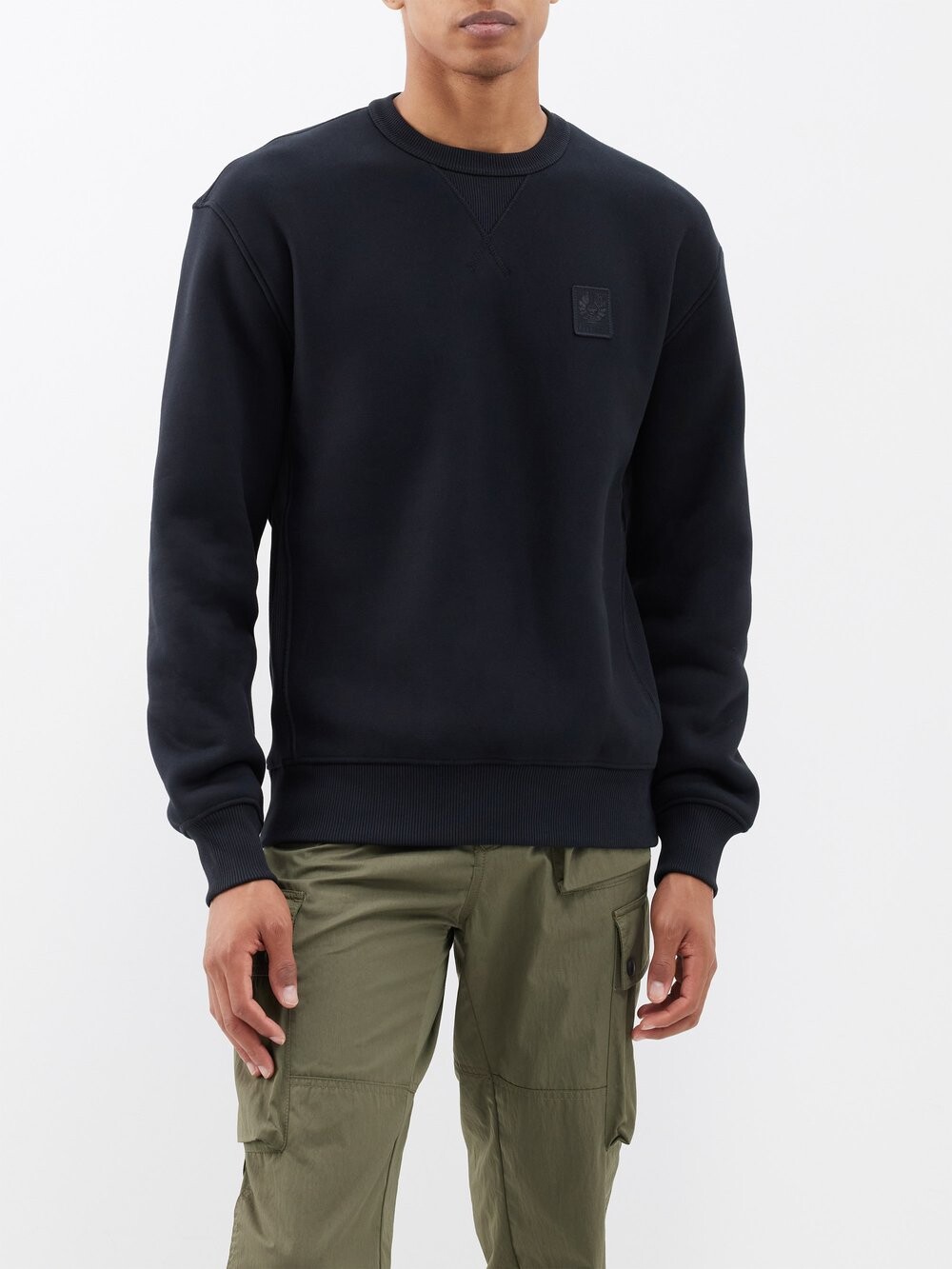 

Толстовка hockley из хлопкового джерси с нашивкой-логотипом Belstaff, черный