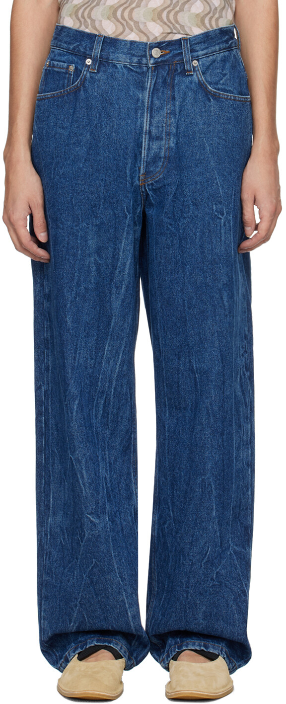 

Синие потертые джинсы Dries Van Noten, цвет Blue