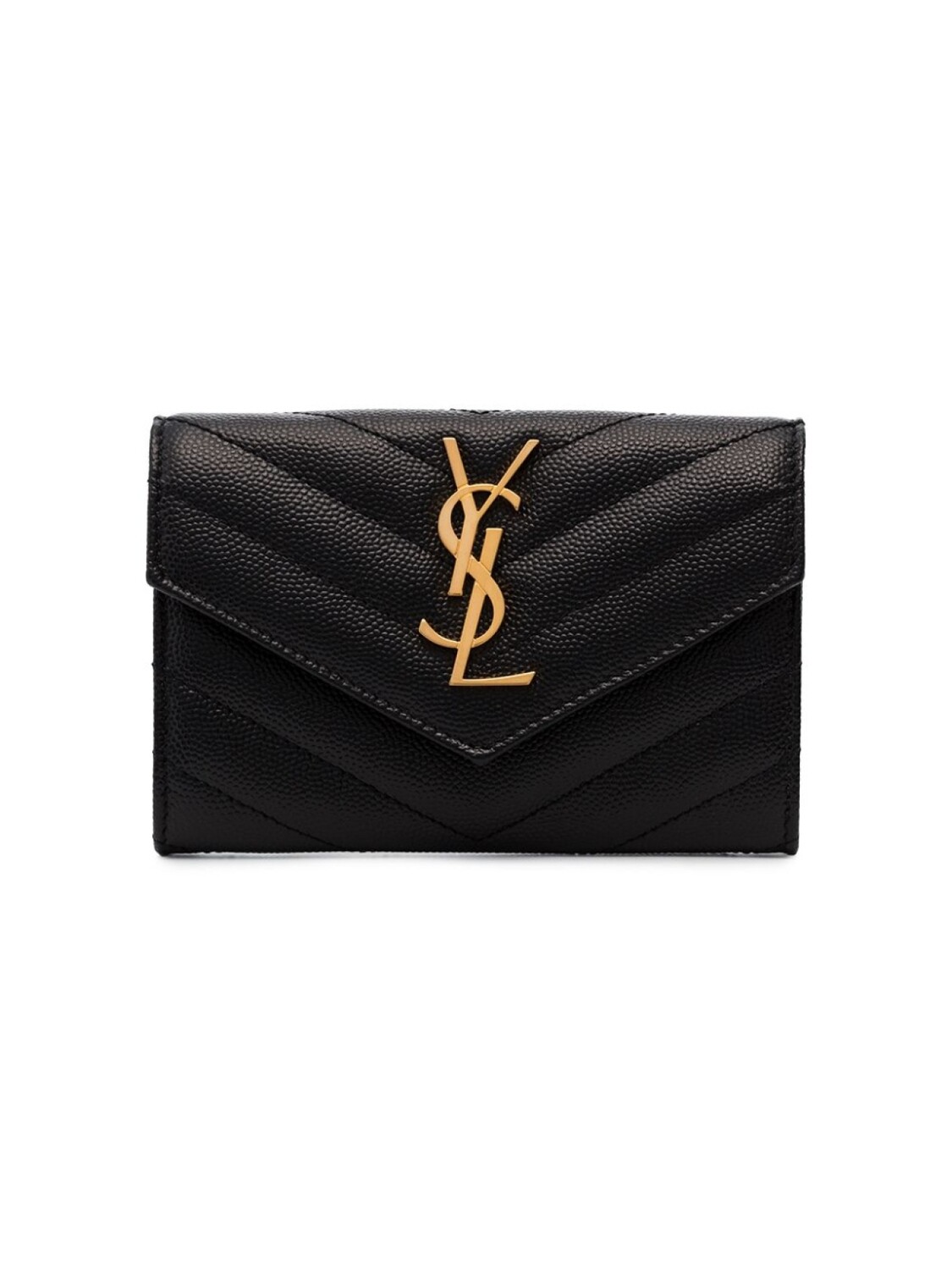 

Saint Laurent стеганый кошелек с монограммой, черный