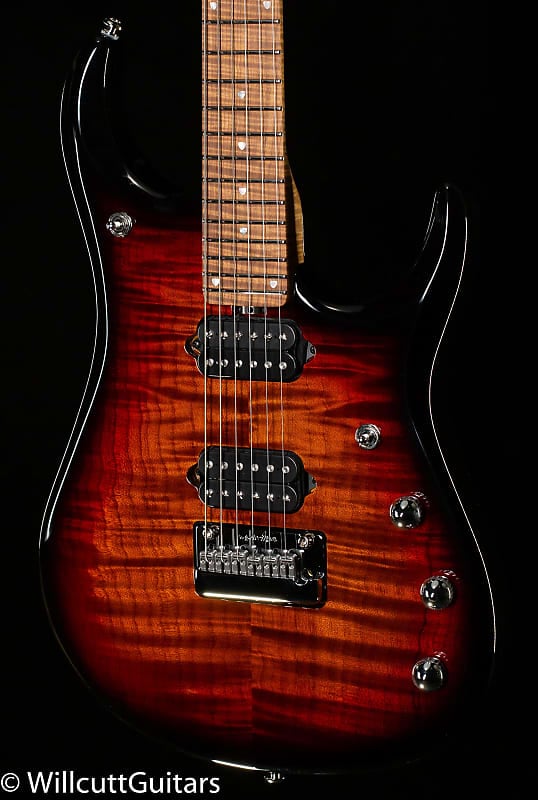 декаль на гитару ernie ball джон петруччи Электрогитара Ernie Ball Music Man JP15 Piezo Tiger Eye Flame Top