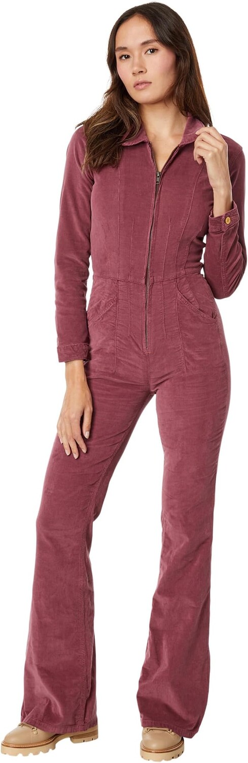 

Вельветовый расклешенный комбинезон Jayde Free People, цвет Cordovan