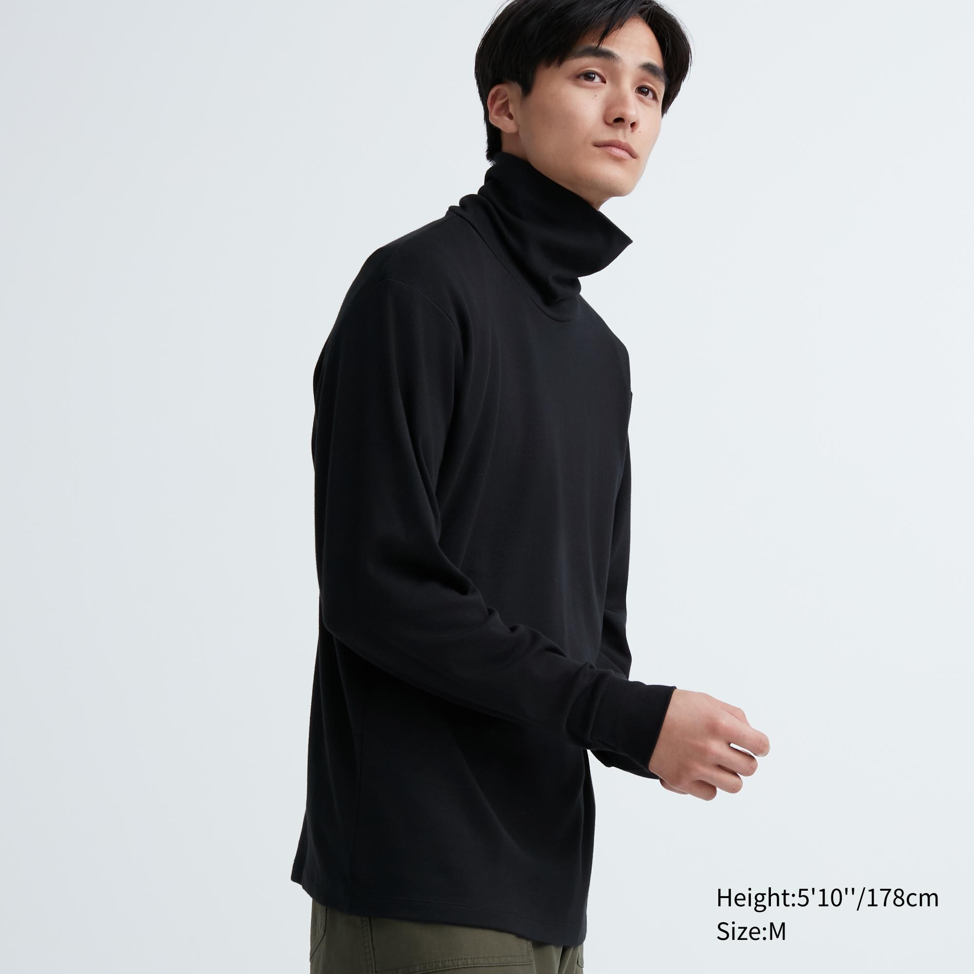 

Топ Soft Touch с водолазкой и длинными рукавами Uniqlo, черный